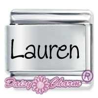 Lauren Etched Name Italian Charm