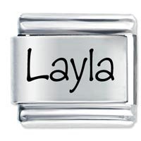 Layla Etched Name Italian Charm