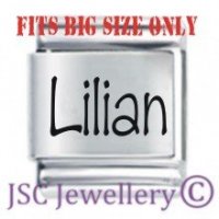 Lilian Etched Name Charm - Fits BIG size 13mm