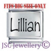 Lillian Etched Name Charm - Fits BIG size 13mm