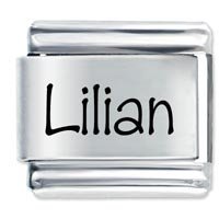 Lilian Etched Name Italian Charm