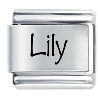 Lily Etched Name Italian Charm