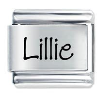 Lillie Etched Name Italian Charm