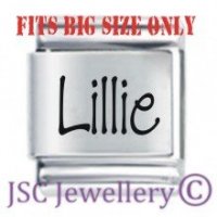 Lillie Etched Name Charm - Fits BIG size 13mm
