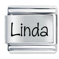 Linda Etched Name Italian Charm