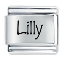 Lilly Etched name Italian Charm