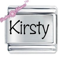 Kirsty Etched Name Italian Charm