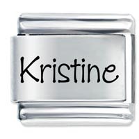 Kristine Etched Name Italian Charm