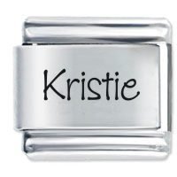 Kristie Etched Name Italian Charm