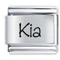 Kia Etched Name Italian Charm