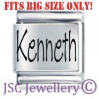 Kenneth Etched Name Charm - Fits BIG size 13mm