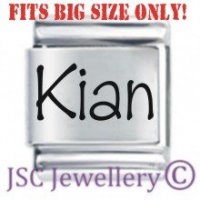 Kian Etched Name Charm - Fits BIG size 13mm