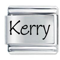 Kerry Etched Name Italian Charm