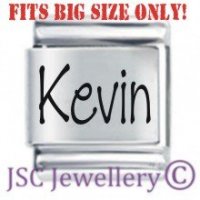 Kevin Etched Name Charm - Fits BIG size 13mm