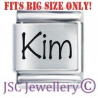 Kim Etched Name Charm - Fits BIG size 13mm
