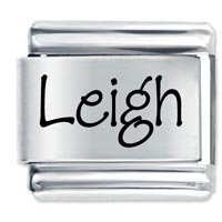 Leigh Etched Name Italian Charm