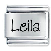 Leila Etched Name Italian Charm
