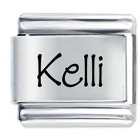 Kelli Etched Name Italian Charm