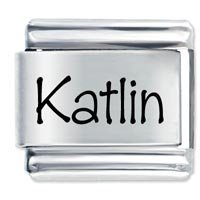 Katlin Etched Name Italian Charm
