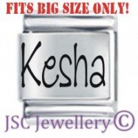 Kesha Etched Name Charm - Fits BIG size 13mm