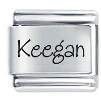 Keegan Etched Name Italian Charm