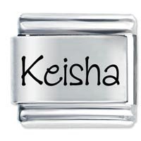 Keisha Etched Name Italian Charm