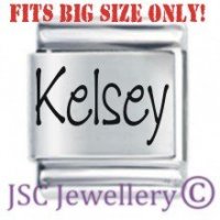 Kelsey Etched Name Charm - Fits BIG size 13mm