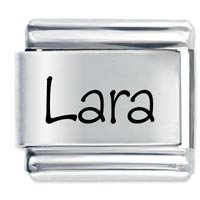 Lara Etched Name Italian Charm