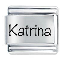 Katrina Etched Name Italian Charm