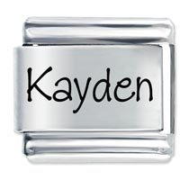 Kayden Etched Name Italian Charm