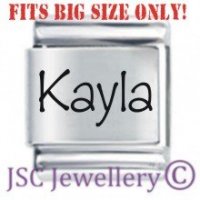 Kayla Etched Name Charm - Fits BIG size 13mm