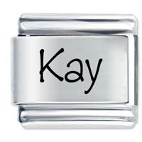 Kay Etched Name Italian Charm