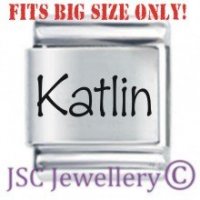 Katlin Etched Name Charm - Fits BIG size 13mm
