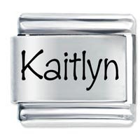 Kaitlyn Etched Name Italian Charm
