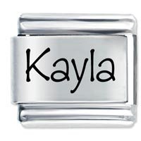 Kayla Etched Name Italian Charm