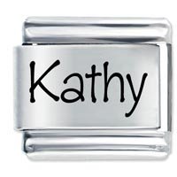 Kathy Etched Name Italian Charm