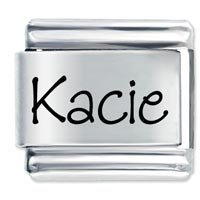 Kacie Etched Name Italian Charm