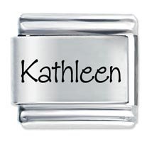 Kathleen Etched Name Italian Charm