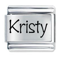 Kristy Etched Name Italian Charm