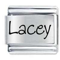 Lacey Etched Name Italian Charm