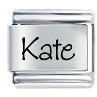 Kate Etched Name Italian Charm