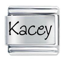 Kacey Etched Name Italian Charm