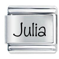 Julia Etched Name Italian Charm