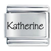 Katherine Etched Name Italian Charm