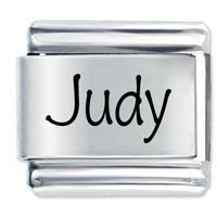 Judy Etched Name Italian Charm
