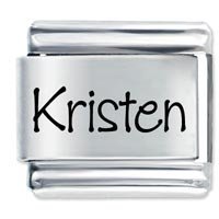 Kristen Etched Name Italian Charm
