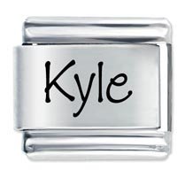 Kyle Etched Name Italian Charm