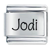Jodi Etched Name Italian Charm