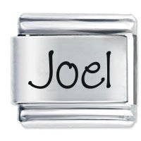 Joel Etched Name Italian Charm