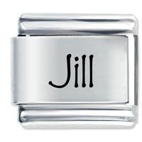 Jill Etched Name Italian Charm